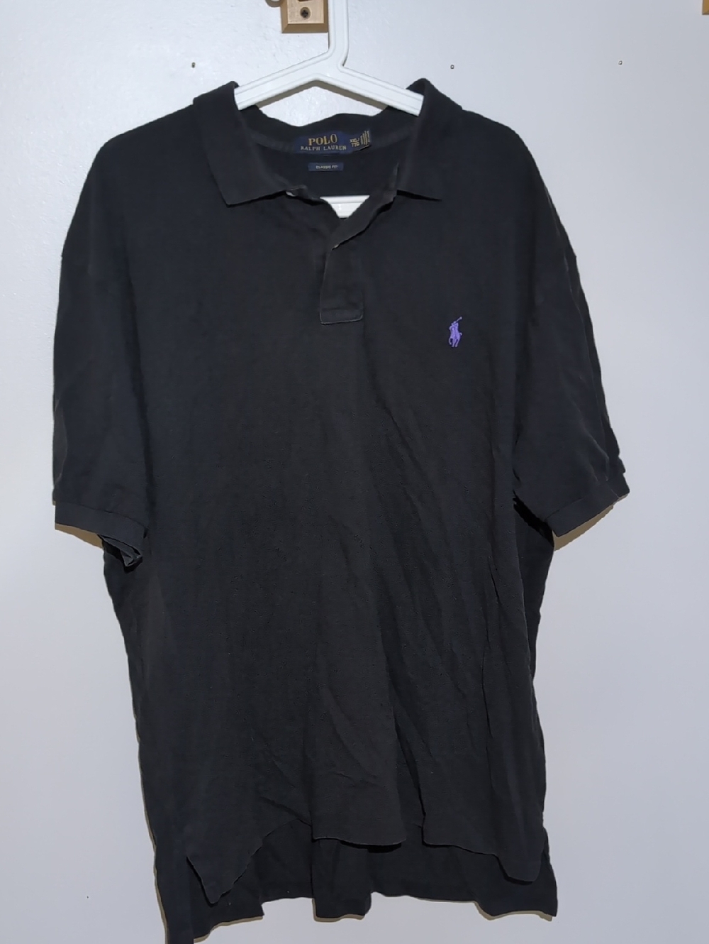 Polo by Ralph Lauren Black Polo Shirt with Purple Pony